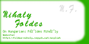 mihaly foldes business card